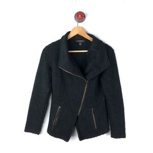 Halogen XS jacket Moto asymmetrical zipper texture